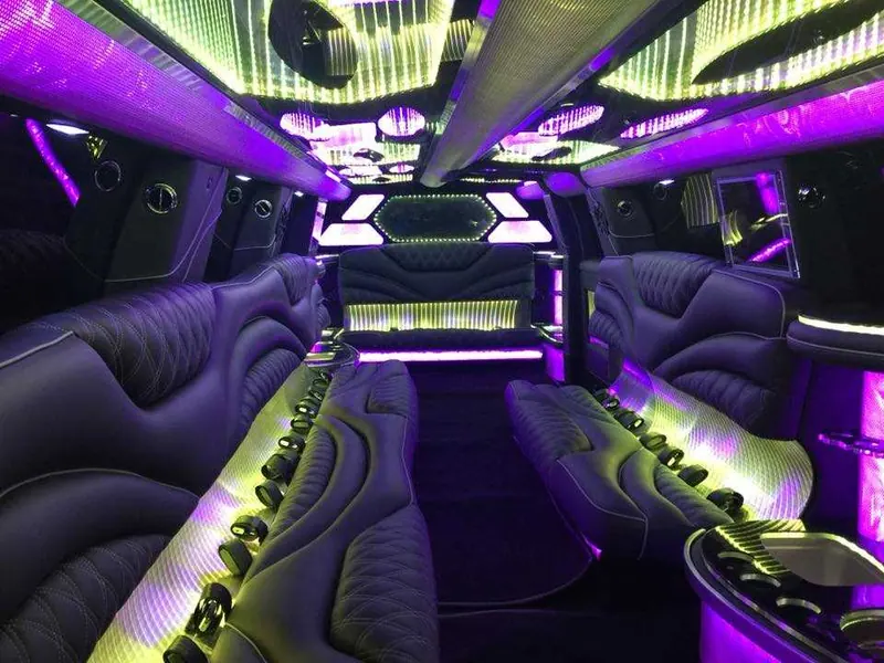 Escalade Limo interior for limo rental in LeFlore County, OK
