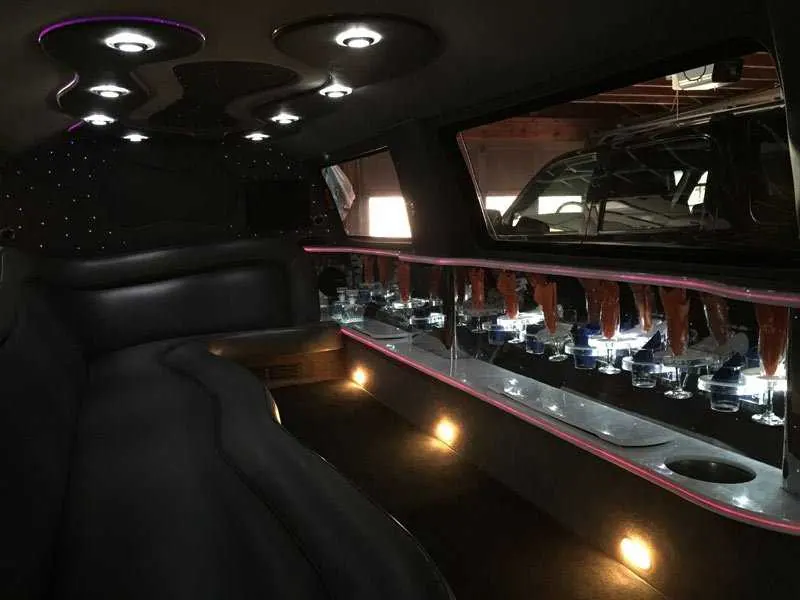 Ford Excursion Limousine interior for limo rental in Sugar Run, PA