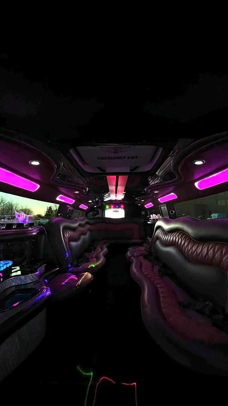 Hummer H2 limo interior for limo rental in Kingsford, MI Hummer H2 limo interior for limo rental in Kingsford, MI